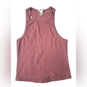 Cozy Ribbed Racerback Tank Top - Mauve
